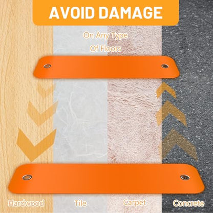 2Pcs Large Appliance Slider with Pull Strap,Pull Furniture Slides,Moving Furniture Gliders Heavy Duty Sliding Sheet for Moving Heavy Furniture,Cabinets,Safes on Carpet and Hardwood Floor (10''×36'') - size: 10''×36'' Orange