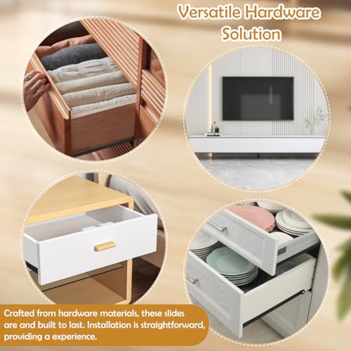 ARTIBETTER Drawer Slide Kit - Self-Closing Rails, Cabinet Drawer Slides (12 inch, Side-Mounted)