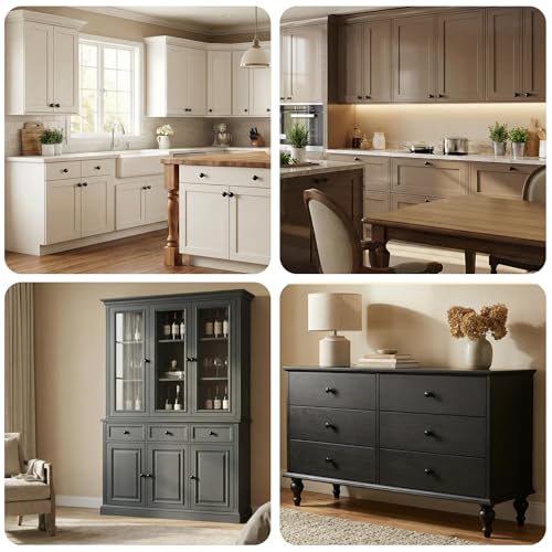 POZEAN Cabinet Knobs Brushed Nickel 3 Pack Cabinet Handles Drawer Knobs Solid Knobs Black with Screws for Dresser Drawer Cabinet Cupboard - Modern Kitchen, Bedroom and Bathroom Hardware,Black - color: Black, size: 3 Pack