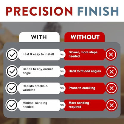 Drywall Tape – Pro-Flex300 Drywall Repair Corner Bead – Flexible PVC-Free for Inside and Outside 90 Degrees or Off-Angle Corners – Crack-Free Drywall Finishing - 3" x100ft