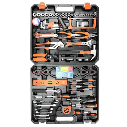 Home Tool Kit 157PCS Basic Household Auto Repair Tool Set Car Toolbox General Hand Tool Kit for Home Men Women DIY with Plastic Toolbox Storage Case Pliers Wrench Combination - color: GJX157S