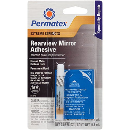 Permatex 81840-12PK Extreme Professional Strength Rearview Mirror Adhesive Kit, (Pack of 12) - size: Pack of 12