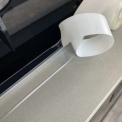 Caulk Tape Self Adhesive,Caulking Tape for Bathroom Sealant Strip Caulk Strip,Waterproof Caulking Sealing Tape for Bathroom, Toilet, Kitchen Countertop,Bathroom,Toilet (Clear-1.5IN-10.5FT-A) - style: Clear-1.5IN-10.5FT-A
