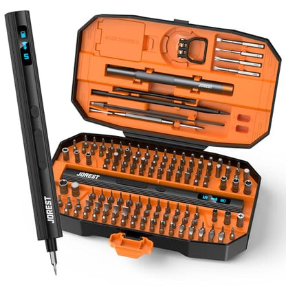 JOREST 155 in 1 Mini Electric Screwdriver Cordless, Precision Power Screwdriver Set, 5 Torque Levels (Max 0.75N.m), Gifts for Men, Magnetic Repair Tool Kit for iPhone, PC, Laptop, PS4 PS5, Xbox, Watch - style: 155 in 1 Electric
