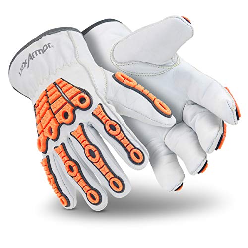 HexArmor Cut and Heat Resistant Impact Protection Leather Work Gloves | Chrome SLT ® Series 4060 | X-Small - color: 4060 | Leather - Cut and Heat Resistant Impact Protection, size: X-small (Pack of 1)