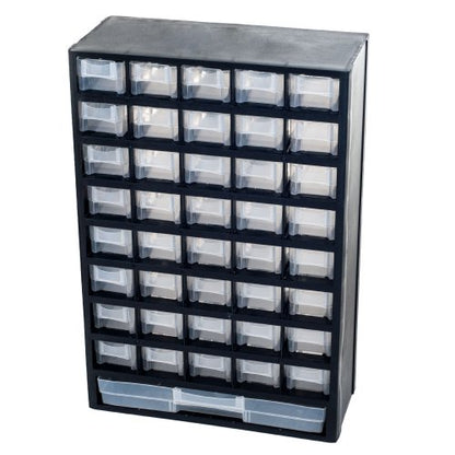 Storage Bin with Drawers - 41-Drawer Plastic Tool Organizer - Hardware or Craft Cabinet for Storing Beads, Toys, or Nuts and Bolts by Stalwart (Black) - style: 41 Drawers