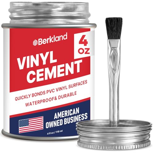 [4 oz] Vinyl Cement Glue - Super Glue for Inflatables - Waterproof, Fast-Setting, Flexible Bond for Pool Liners, Vinyl Fabrics, Tent, and Tarps - size: 4 oz