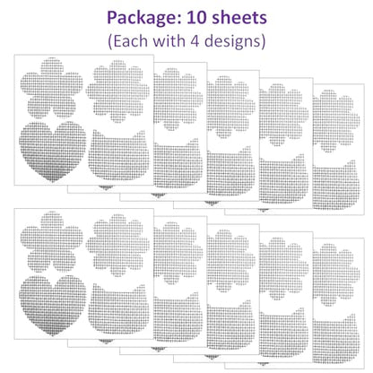 Cute Window Screen Repair Kit (10 Sheets) Mesh Screen Patch Tape for Windows