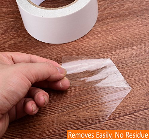 i frmmy Removable Clear Double Sided Sticky Tape - No Residue, 2 inches x 20 Yards (2 Rolls) - size: 2 Inchesx20 Yards (2 rolls)