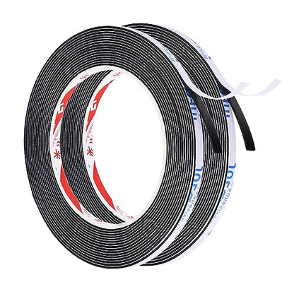 PATIKIL 5m/16.4ft Sealing Foam Tape, 2 Rolls 5mm Wide 1mm Thick Single Sided Weather Stripping Door Seal Strip for Window Door Insulation, Black - size: 5mx5mmx1mm