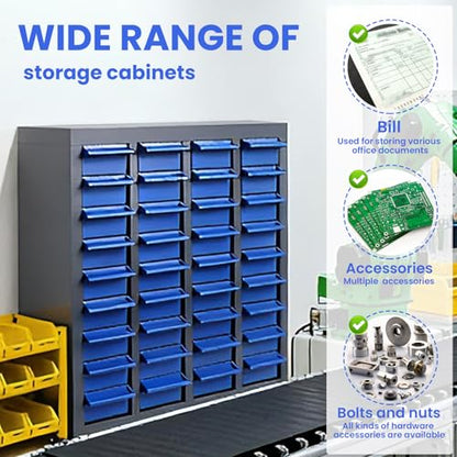40 Drawer Parts Cabinet,330 Lb Nut and Bolt Storage Cabinet,Abs Nut and Tool Storage Organizer,with Dividers and Labels,Suitable for Studio,Laboratory and Home Use/Blue - size: Parts Cabinet:21X9X25 in