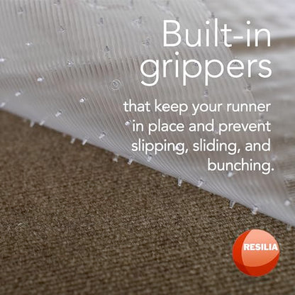 RESILIA Low-Pile Carpet Runner - Non Slip Carpet & Rug Protection, Washable Clear Vinyl Floor Runners, 27 Inches Wide x 15 Inches Long, Made in The USA - size: 2'3" x 1'3"
