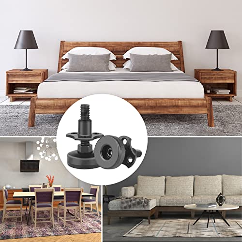 Anwenk 8Pack Leveling Feet Adjustable Furniture Levelers Table Leg Levelers for Sofa Tables Chairs Cabinets,Support 1320LBs, T-Nut Kit 3/8”-16 Thread, Large Base - color: Bk