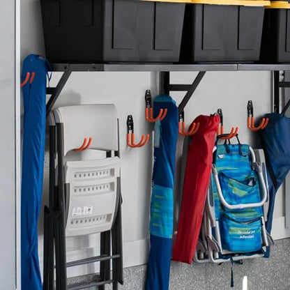 42 Pack Garage Hooks with Anti-Slip Coating Heavy Duty Wall Mount Hooks for Garage Storage and Hanging Hoses Bike Garden Tools Ropes etc - color: 42 Pack Orange