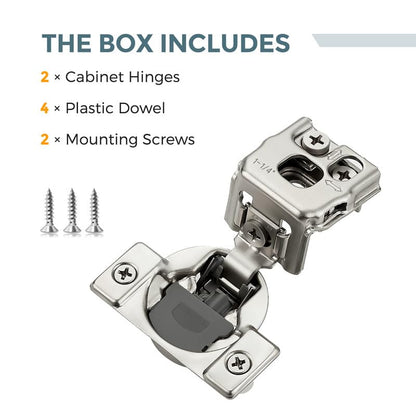HOME EDIT 2 Pack 1 Pair 1-1/4 inch Overlay Soft Close Cabinet Hinges for Kitchen, Stainless Steel Three-Way Adjustable, Concealed Self-Closing Door Hinges - size: 1-1/4 inch Overlay