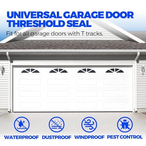 Holikme Garage Door Seals Bottom Rubber, Flexible EPDM Garage Door Seal, Garage Door Weather Stripping Kit Seal Strip Replacement, 5/16 Inch T-End, 4 1/8 Inch Width (12.5Ft, Black) - size: 12.5ft-black-epdm