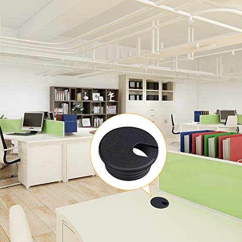 15 Pack 1.5 Inch Desk Cable Hole Cover Grommet - Plastic Wire Cord, Black - color: Black-1.5Inch