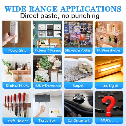 Strong Double Sided Tape Heavy Duty Double Sided Tape for Walls, 10FT Clear & Tough Nano Tape Double Sided Mounting Tape Adhesive Tape, Removable Wall for Hanging Picture, Poster (1/12" x1.18" x 10') - size: 1/12" x1.18" x 10'