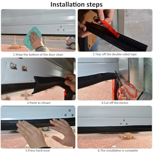 DGSL Universal Garage Door Seals Bottom Rubber, Garage Door Rubber Seal Strip Replacement, Weatherproofing Garage Door Weather Stripping with Nails (50 Feet) - size: 50 Feet