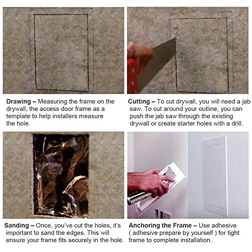 Plumbing Access Panel for Drywall 10 x 10 Inch Plastic Access Door Removable Wall Access Panel Ceiling Reinforced Hinged Durable White - size: 10 x 10 Inch