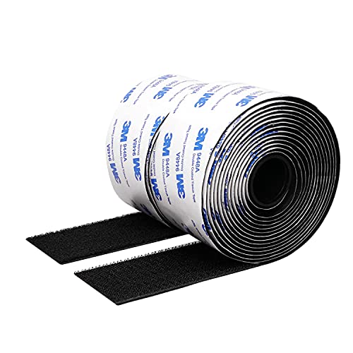 Hook and Loop Tape 1in x 20ft, Slef Adhesive Interlocking Strip, Mounting Tape Heavy Duty Adhesion, Picture Hanging Strips Fastener, Double Sided Carpet & Rug Fixation - size: 2in x 10ft