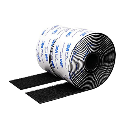 Hook and Loop Tape 1in x 20ft, Slef Adhesive Interlocking Strip, Mounting Tape Heavy Duty Adhesion, Picture Hanging Strips Fastener, Double Sided Carpet & Rug Fixation - size: 2in x 10ft