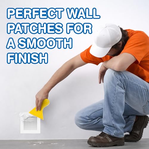 Drywall Repair Kit 6 Pack,4,6,8 Inch Aluminum Wall Repair Patch Kit with Small, Medium Scrapers, Sandpaper, Self Adhesive Fiber Mesh, Dry Wall Hole Repair Patch,Galvanized Metal Patch ( 10 Pcs ) - size: 10 Pcs (4",6",8")