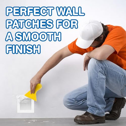 Drywall Repair Kit 6 Pack,4,6,8 Inch Aluminum Wall Repair Patch Kit with Small, Medium Scrapers, Sandpaper, Self Adhesive Fiber Mesh, Dry Wall Hole Repair Patch,Galvanized Metal Patch ( 10 Pcs ) - size: 10 Pcs (4",6",8")