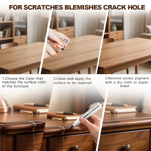 Wooden Furniture Floor Scratch Repair Markers and Wax Sticks for Stains, Scratches, Wood Floors, Tables, Desks, Carpenters, Bedposts, Touch Ups, and Cover Ups (Set of 13)