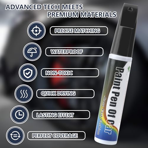 Car Touch-Up Paint Pen & Scratch Repair Marker & Eraser for Automotive Chips & Scratches, Dripless Paint Repair with Clear Coat & UV Protection, 0.5oz Universal Pen