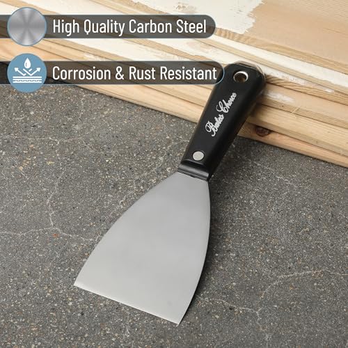 Bates 3 Inch Flexible Metal Putty Knife - Drywall Spackle Knife, Paint Scraper, Wall Scraper - color: Black, size: 3 Inch