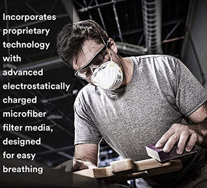 3M Personal Protective Equipment Particulate Respirator 8210, Pack of 160, N95, Disposable, NIOSH APPROVED, Smoke, Dust, Grinding, Sanding, Sawing, Sweeping