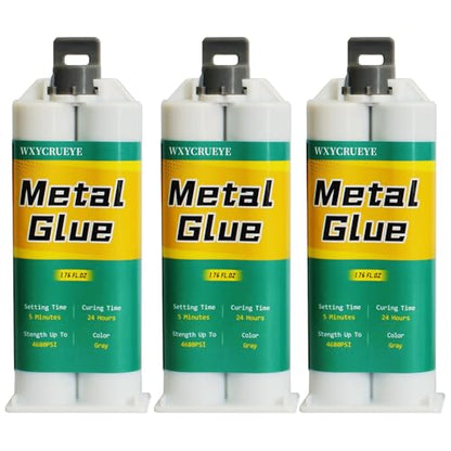 Metal Repair Glue, Heavy Duty, High Heat, High-Strength Bonding, Metal Epoxy Glue, All Purpose, 3 Pack