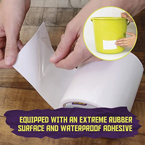 ATack Waterproof Patch and Seal Tape, White, 4 Inches x 10 Feet, Water Barrier Tape for Stop Leak Repair on Pipes, Chimney, Roof, Boat, and HVAC - color: White