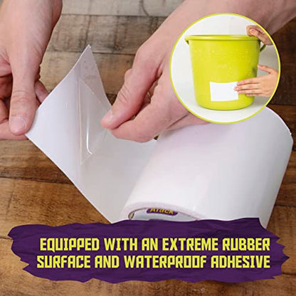 ATack Waterproof Patch and Seal Tape, White, 4 Inches x 10 Feet, Water Barrier Tape for Stop Leak Repair on Pipes, Chimney, Roof, Boat, and HVAC - color: White