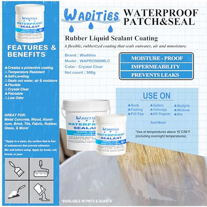 Invisible Waterproof Agent 500g(18oz), Wall Bathroom Roof Waterproof Coating, Transparent Repairing Leak Sealant for Indoor & Outdoor - style: 18oz
