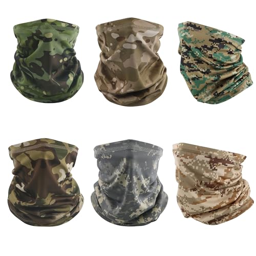 Neck Gaiter Face Mask, Sun Cooling Dust Camouflage Face Shield, Reusable Washable Bandana - color: Color-4