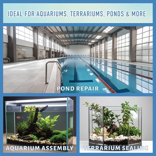 Seal/Fix Aquarium Silicone Sealant - Clear - 100% Fish-Safe Silicone for Freshwater & Saltwater Tanks, Waterproof, Non-Toxic, Flexible Bonding for Glass, Leak Repair & Decoration (10.1 fl oz, 1 Pack)
