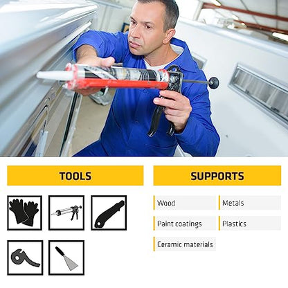Sika Sikaflex-221 - Aluminum Gray - Multi-Purpose Polyurethane sealant/Adhesive - Creates Permanent Elastic Seal - Sandable/paintable - Non-Corrosive - 10.1 fl. Oz (Pack of 24) - color: Aluminum Gray, style: Compact (Pack of 24)