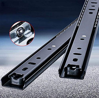 WANLIAN 1 Pair Drawer Slides 16 Inch 2 Fold Heavy Duty Ball Bearing Full Extension Under-Mount Sliding Drawer Slides - size: 2 fold 16 inches