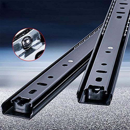 WANLIAN 1 Pair Drawer Slides 16 Inch 2 Fold Heavy Duty Ball Bearing Full Extension Under-Mount Sliding Drawer Slides - size: 2 fold 16 inches