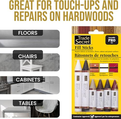 Wood Scratch Repair Fill Stick for Various Surfaces (Set of 6), Great for Touch-Ups and Repairs on Hardwoods Floors, Furniture, Cabinets and Plastic Surfaces. - color: Proset