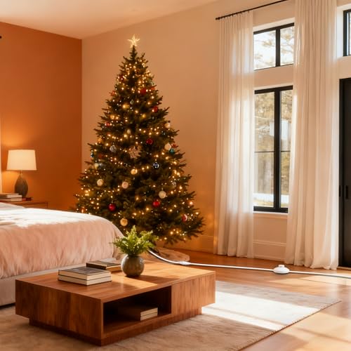 6ft/1.8m On/Off Extension Cord Foot Switch Pedal, Switch in Middle of Cord, 2-Prong Polarized Plug and Plug in Outlet AWG18 250VAC Step Switch Floor Lamp Christmas Tree Light Push Button White