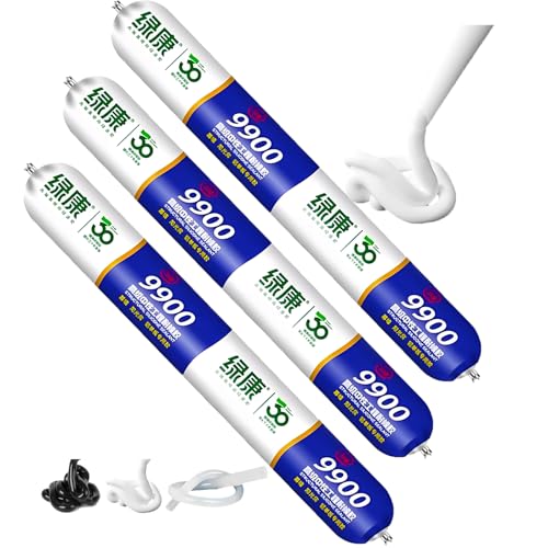 9900 Sealant Waterproof, Silicon Waterproof Sealant, Permanent Solution for Roof & Wall Cracks, Outdoor Water Proof Exterior Sealants Heat Resistant, Tear and Stretch Resistance (White,3Pcs) - color: White, size: 3Pcs
