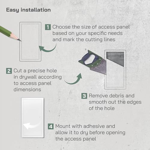 Vent Systems Access Panel for Drywall 10 x 20 Inch - Wall Hole Cover Plate - Metal Access Door with Handle - Plumbing Access Panel for Drywall - Service Shaft Crawl Space Door - Wall Access Panel - size: 10" X 20"