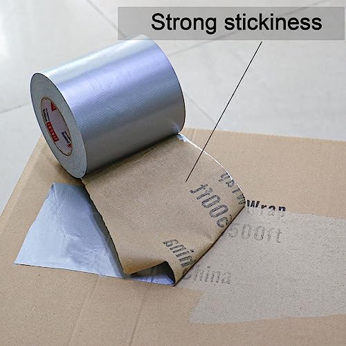 JIALAI HOME Duct Tape 6" Wide, 6 inch Wide Duct Tape Heavy Duty Waterproof 55 Yards (164 ft) Silver, UV Resistant for Crafts, Home Improvement, Repairs, & Projects - color: Silver