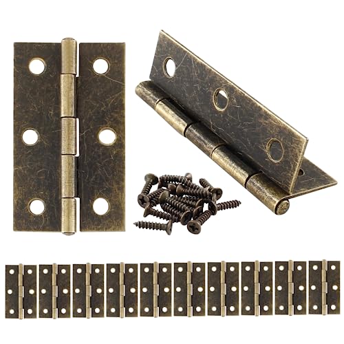 Murtenze 12 Pack 2.5 Inch Cabinet Hinge, Antique Bronze Butt Hinges with Mounting Screws - color: Antique Bronze, size: 2.5 Inch