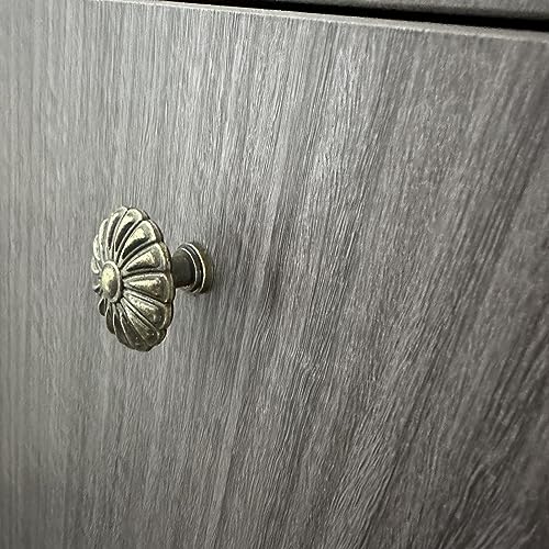 12 Pack Vintage Dresser Knobs, Antique Bronze Drawer Knobs Pull Handles, 1.34in Diameter, Flower Shape - style: Flower Shape-A