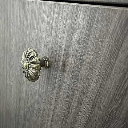 12 Pack Vintage Dresser Knobs, Antique Bronze Drawer Knobs Pull Handles, 1.34in Diameter, Flower Shape - style: Flower Shape-A