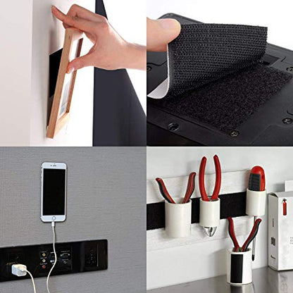 BRAVESHINE Heavy-Weight Hook and Loop Strips with Adhesive - Strong Sticky-Back Fasteners - Double Sided Mounting Tape for Home or Office Use Holds Picture Frame and Tools - 15 Pack 1.2x4 Inch